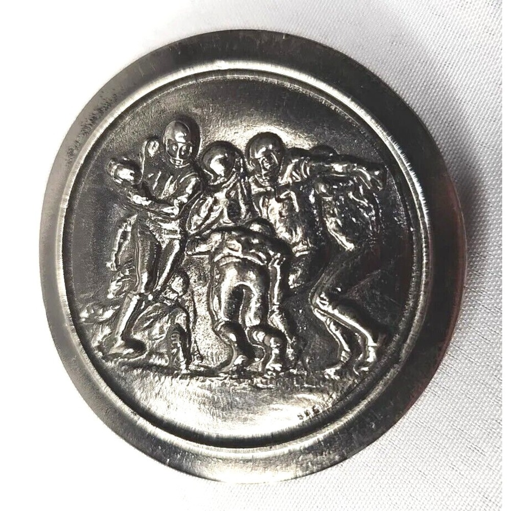 Rare Vintage Football Belt Buckle, Great American Buckle Chicago, Round #782